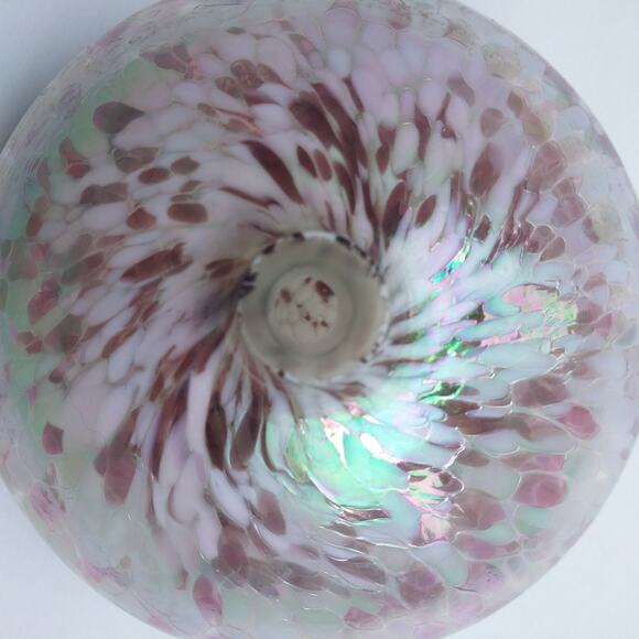 Small 3" Glass Vase Decor Iridescent Pink Multicolor Shimmer Feminine Desk - Picture 4 of 6